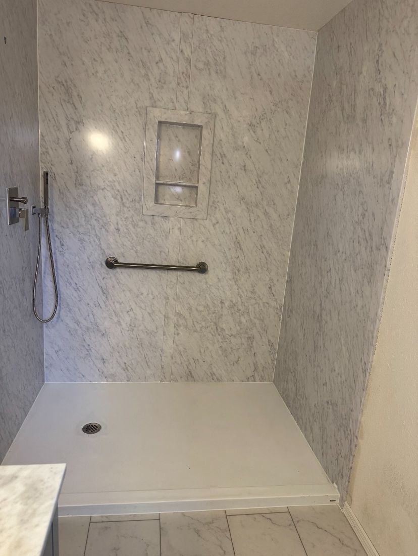 Finished shower, open view