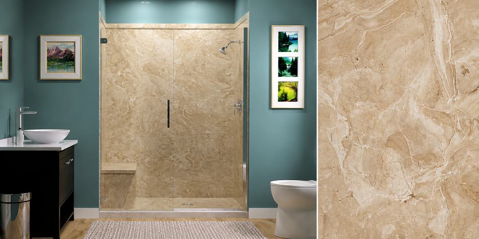 Alaskan Ivory stone pattern room