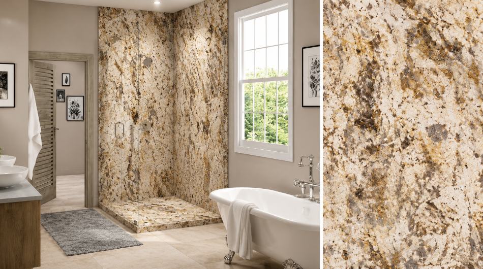 Golden Beaches stone pattern room